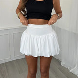 Pleated Bubble Mini Skirt
